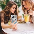 thumbnail image 5 of Magnetic for iPhone 14 Pro Max Case 6.7", Cute Butterfly Pattern, Glitter Bling Diamond Edge Sparkly Cover Screen Protector Gradient Phone Case Camera Protection for Girls Women -Blue, 5 of 6