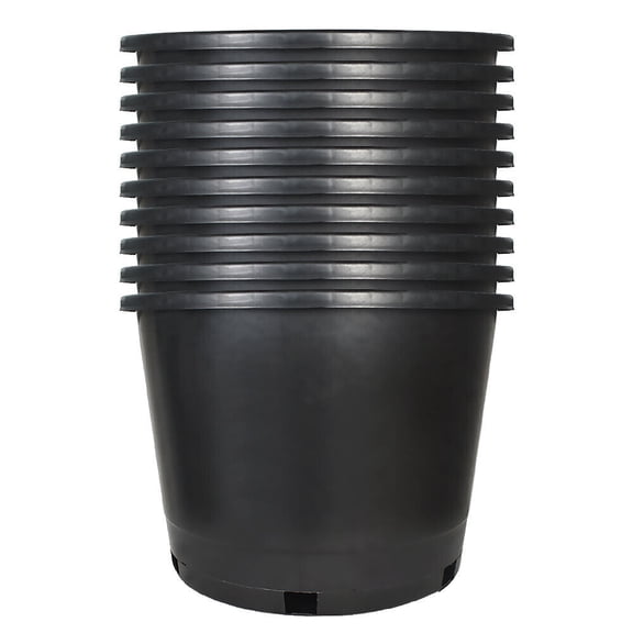 Large 10 Gallon Plant Flower Container 10PCS Plastic Nursery Pot Heavy Duty