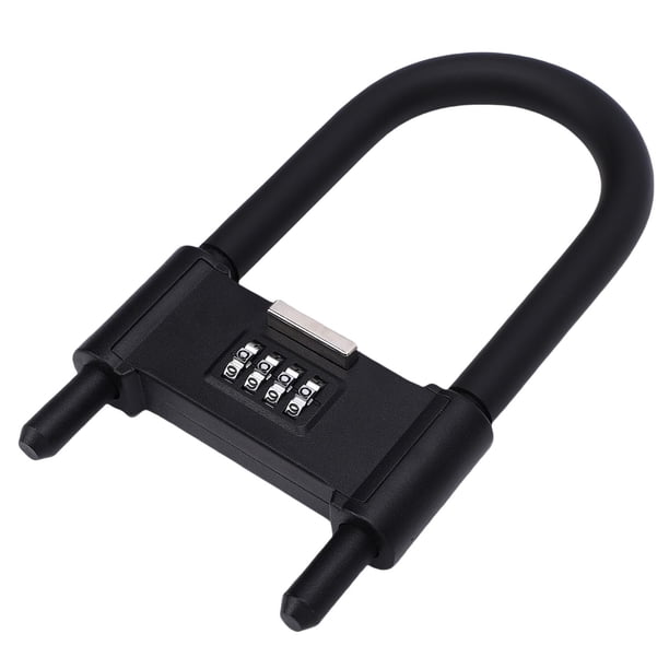 Candado De Combinación Ajustable De 4 Dígitos Candado En U Antirrobo Resistente Para Bicicleta Con Grillete Ajustable Para Puerta De Vidrio, Puerta, Cobertizo, Cerca, Rango