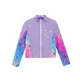 thumbnail image 4 of vastwit Kids Girls Athletic Sport Jacket Zipper Figure Ice Skating Training Top Long Sleeve Sparkly Purple 4, 4 of 6