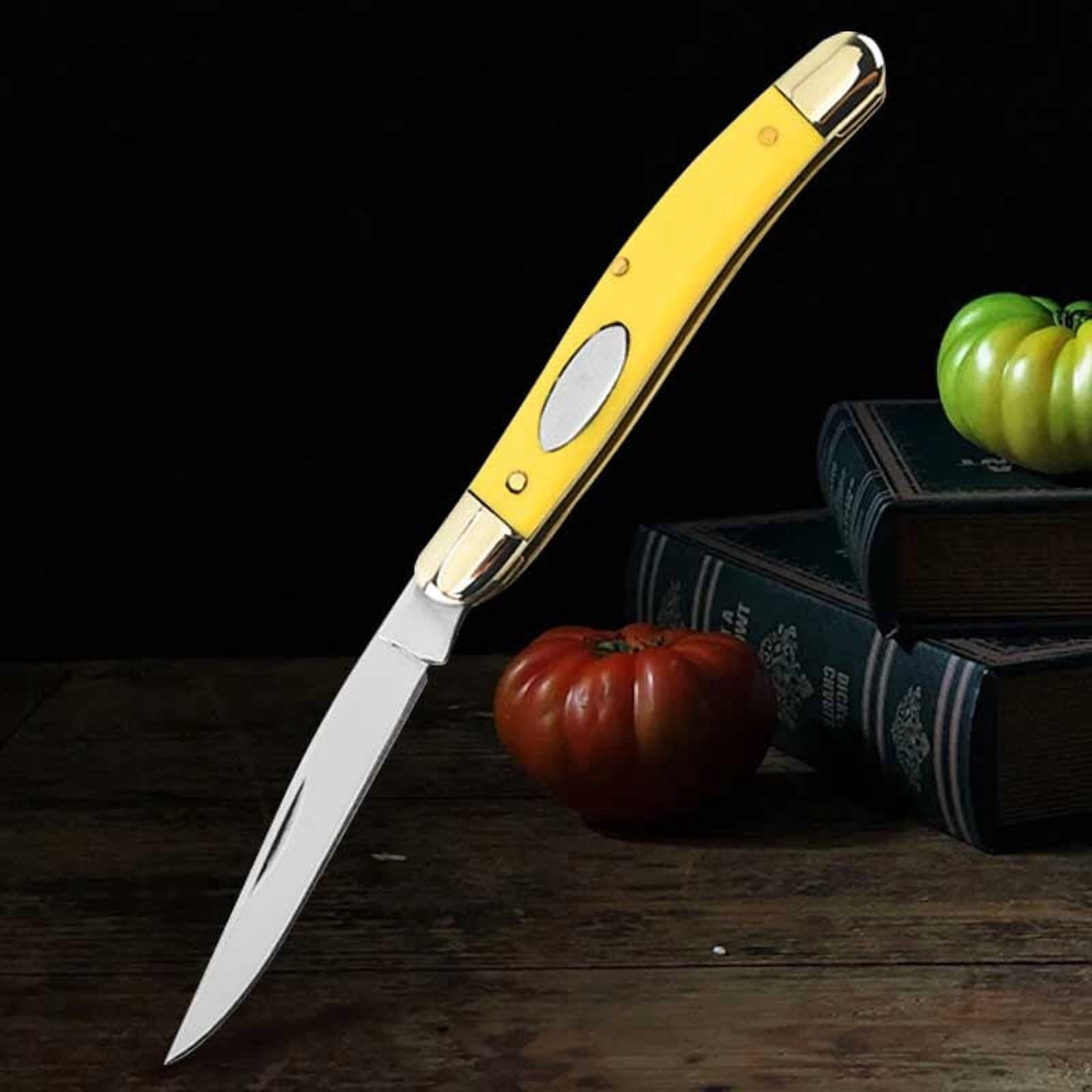 EDCHigh-quality handcrafted three-bladed copper folding knife, pocket knife, and precious sheath knife - an ideal gift for outdoor enthusiasts and campers