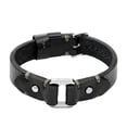 thumbnail image 1 of Pulsera Fossil Machine de cuero negro y acero inoxidable, 1 of 5