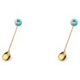 thumbnail image 3 of Transemion 1/2/3/5 Cartoon Adorable Restaurant Hotel Tableware Portable Washable Stainless Steel Stirring Mixing Dinnerware Cake Flatware Donut Spoon Blue 2PCS, 3 of 6