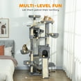 thumbnail image 3 of 68.5in Multi-Level Cat Tree Tower, Dark Gray Cream White Cat Condo with 2 Condos 3 Hammocks Sisal Posts, Stable Cat Activity Center for 2-3 Cats Up to 11 lbs Each, 3 of 7
