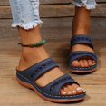 thumbnail image 4 of Zanvin Womens Sandals Clearance Women's Ladies Fashion Casual Sandals Wedges Shoes Outdoor Slippers, Sandals for Women Dressy Summer, Blue, 41, 4 of 7