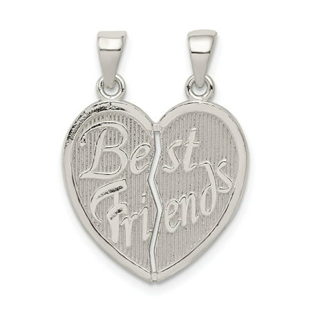 925 Sterling Silver Polished Best Friends Break Apart Heart Pendant Fine Jewelry Ideal Gifts For Women Gift Set From (Best Silver Polish For Jewelry)