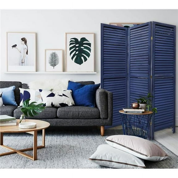3 Panel Shutter Screen, Dark Blue