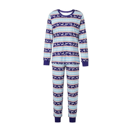

MERSARIPHY Family Matching Christmas Pajamas Set Stripe Long Sleeve T-Shirt Pants Sleepwear