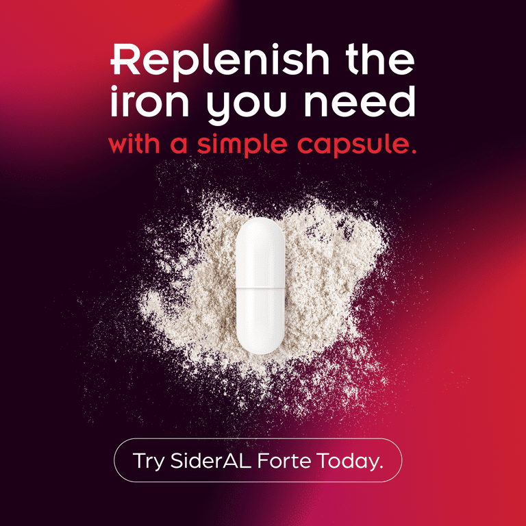 SIDERAL Forte - 30 Gélules De Fer + Vitamine C - Pour Le Sang, Le Cœur Et L'immunité