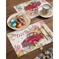 thumbnail image 2 of Easter Placemats Set of 6, Red Truck Tulip Placemat for Dining Table Decorations, Spring Flowers Butterfly Place Mats, Spring Table Mats for Kitchen Dinner Seasonal Holiday Party Decor, 2 of 6