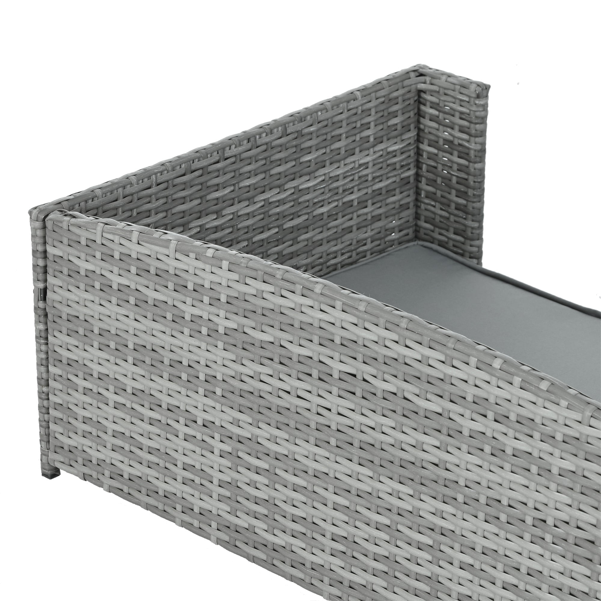 Pefilos 38" PE Wicker Dog Sofa Bed Elevated Raised Rattan Pet Bed for Indoor/Outdoor with Removable Cushion Lounge Curved backrest, Gray Pefilos 38" PE Wicker Dog Sofa Bed Elevated Raised Rattan Pet Bed for Indoor/Outdoor with Removable Cushion Lounge Curved backrest, Gray