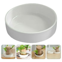 STOBOK Flowerpot Saucers Ceramic White 2Pcs