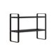 thumbnail image 2 of Estantería organizadora de escritorio de doble nivel con soporte en forma de H para oficina, estudio y hogar - Almacenamiento resistente de madera y hierro para libros, suministros y decoración, 2 of 6