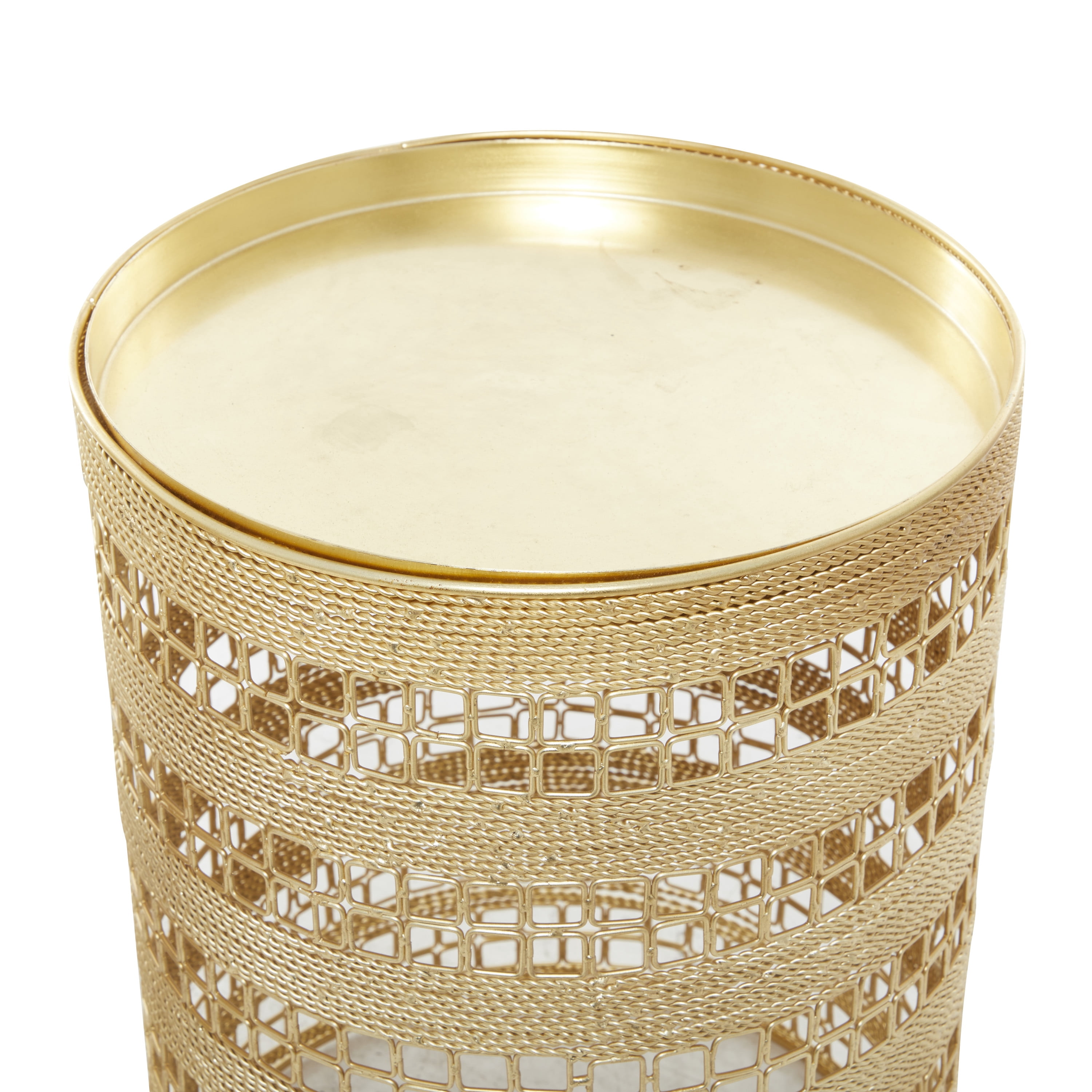 DecMode 14" x 18" Gold Metal Accent Table, 2-Pieces