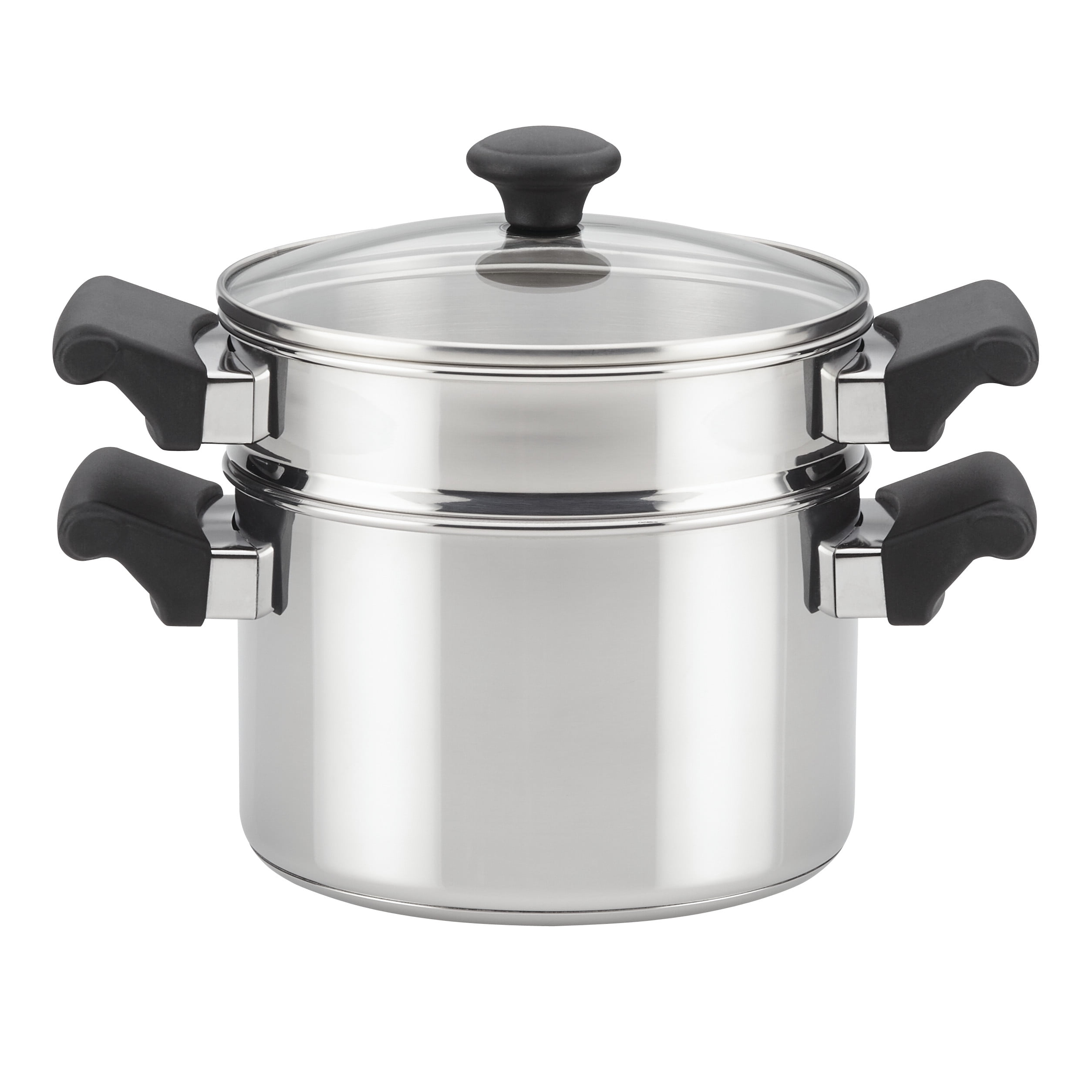 Farberware Classic Traditions Stainless Steel Stack 'N' Steam Induction Saucepot with Lid and Steamer, 3-Quart