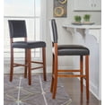 thumbnail image 2 of Linon Brook 30" High Back Bar Stool, Rustic Cherry/Black Faux Leather, 2 of 11
