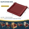 thumbnail image 2 of Kimunuk 4Pcs Outdoor Slipcovers for Chair Cushions , 24" x 24" Replacement Waterproof Non-Slip Patio Seat Cushion Covers with Handle,Burgundy, 2 of 7