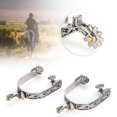 thumbnail image 2 of LHCER 2Pcs West Cowboy Pattern Horse Boot Spurs With Gear For Equestrian Competition E, 2 of 8