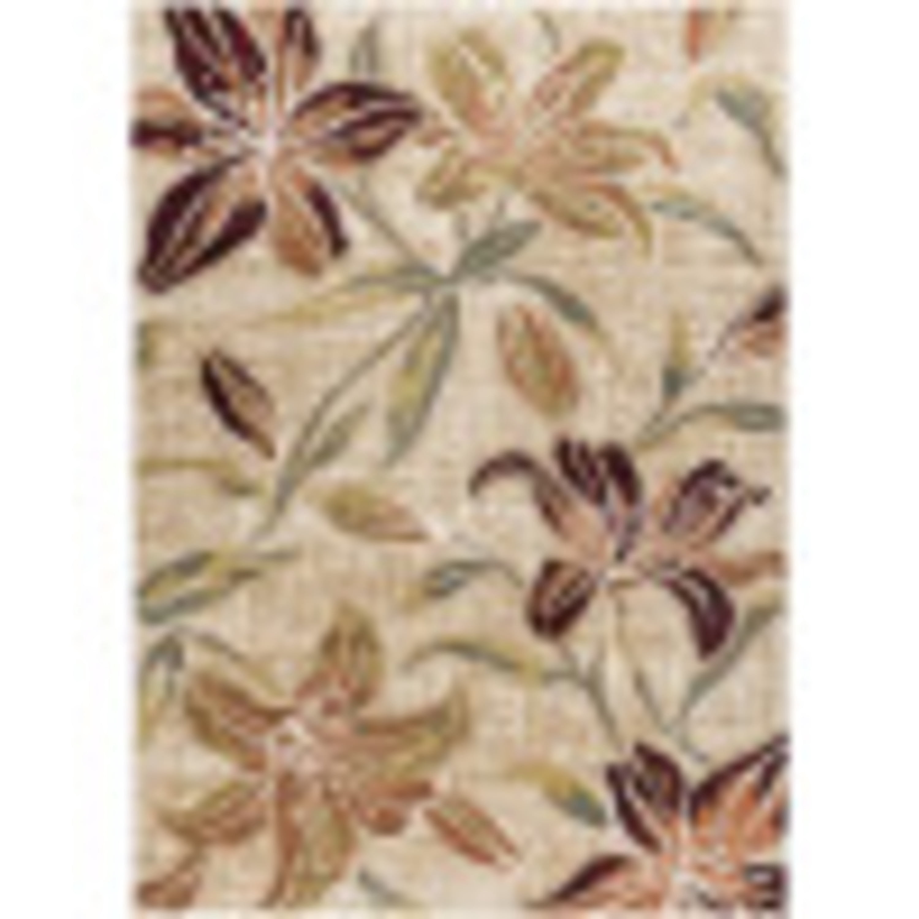 Transitional 5x8 Area Rug (5'3'' x 7'3'') Floral Cream, Seafoam Living Room Easy to Clean