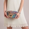 thumbnail image 6 of BZSMCE Makeup and Cosmetic Bag Women Simple Sunflowers under A Cosmic Sky Pattern Square Cosmetic Bag, 6 of 6