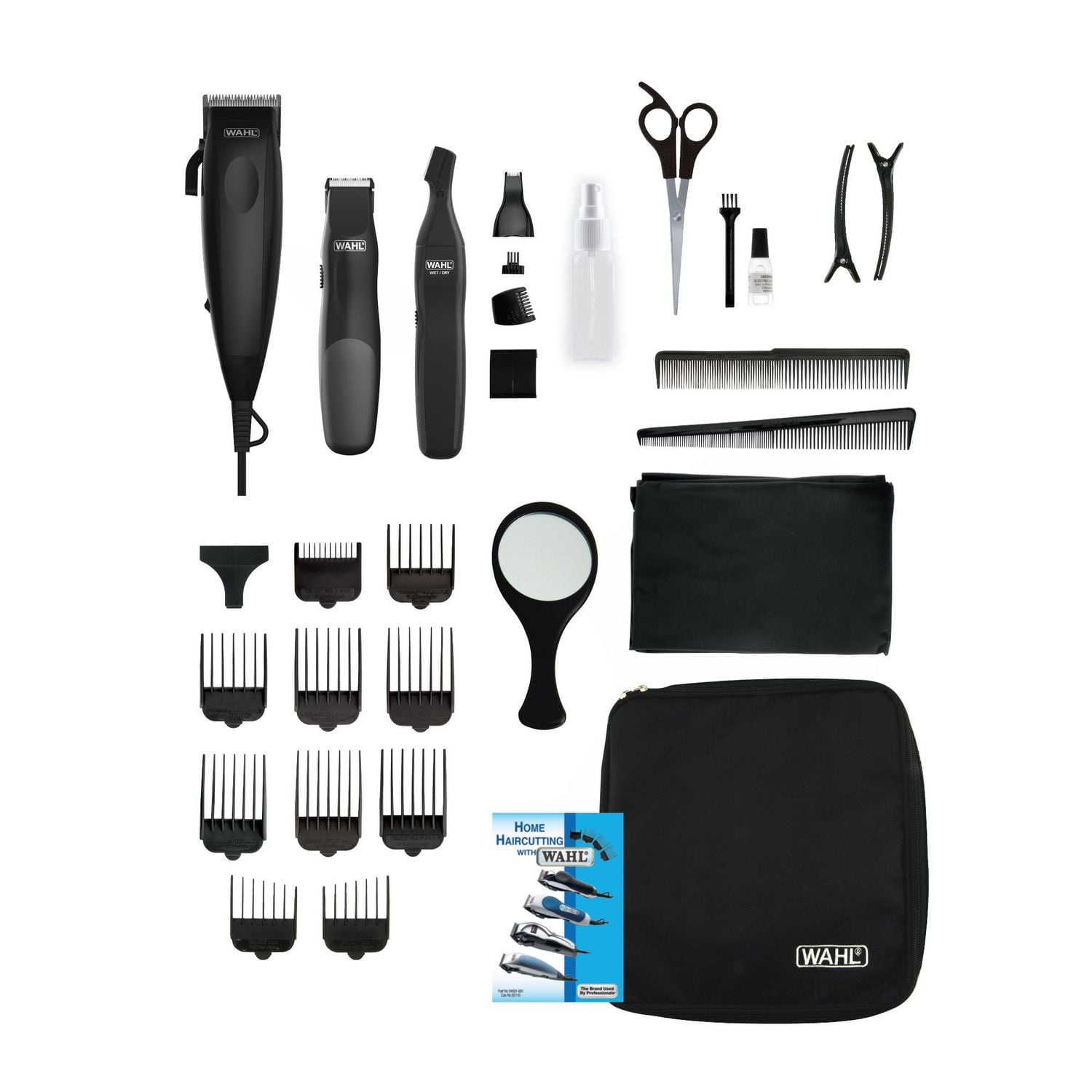 Wahl Signature Series Home Barber Kit - Model 3195, 30 Piece kit with soft storage case