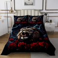 thumbnail image 1 of Erosebridal Wild Lion Coverlet Set King,Rose Lightning Bedding Set,3-Piece, 1 of 5