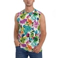 thumbnail image 3 of Uemuo Watercolor Flowers Pattern Men's Sleeveless T-Shirt,Muscle Athletic Tank Top, Moisture-wicking Quick-dry Breathable Classic Tee Top for Gym Run Outdoor Sports-Large, 3 of 8