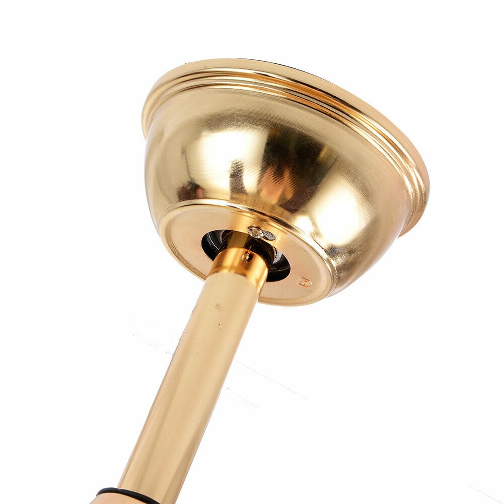 ANQIDI 52" Modern Ceiling Fan Light Gold LED Fan Lamp Chandelier with Remote 5 Wood Reversible Blades 5 Frosted Glass Lampshades