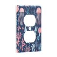 thumbnail image 2 of Yayeee Duplex Wall Plate 1-Gang 4.5"x2.7" Home Receptacle Light Switch Decorative Outlet Cover, Light Blue Anchor, 2 of 7