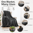 thumbnail image 2 of COOKEY Fleece Blanket Throw Size Dark Gray - 300GSM Soft Fluffy Microfiber Anti-Static Blanket 50"x60" for Couch Bed, 2 of 11