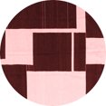 thumbnail image 1 of Ahgly Company Indoor Round Abstract Red Contemporary Area Rugs, 5' Round, 1 of 4