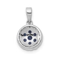 thumbnail image 3 of Finest Gold 14K White Gold Diamond & Sapphire Cluster Halo Pendant, 3 of 4