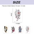 thumbnail image 2 of 12 hojas de tatuajes temporales para mujeres, arte corporal falso, boceto de brazo, pegatinas de tatuaje para niñas y adultos, belleza, 2 of 5