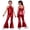 Red, variant on Big Girls Sleeveless Sequins Fringe Jumpsuit 70s Party Disco Dance Sparkly Wide Leg Pants Romper Blue 12