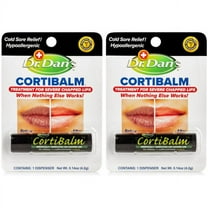 Dr. Dans CortiBalm Lip Balm Hypoallergenic Cool Sore Relief 0.14oz, 2-Pack