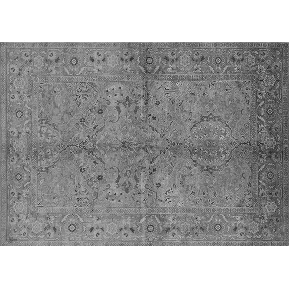 Ahgly Company Indoor Rectangle Oriental Gray Industrial Area Rugs, 4' x 6'
