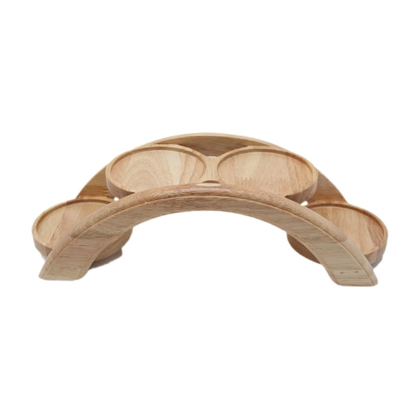 Bandeja de madera para servir, mesa de postres, expositor multiusos con forma de puente para frutas 4 niveles