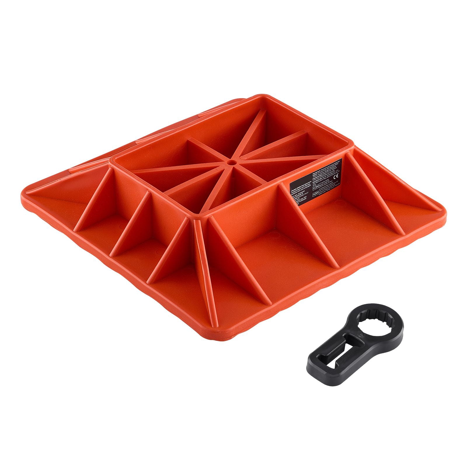 Off-Road Recovery Gear 7000LB Heavy Duty Jack Stand Base, 11.6x11.6 Inches with Integrated Handle Storage, Fits Most High Lift Farm Jacks, Stabilizer Plate - Vivid Red