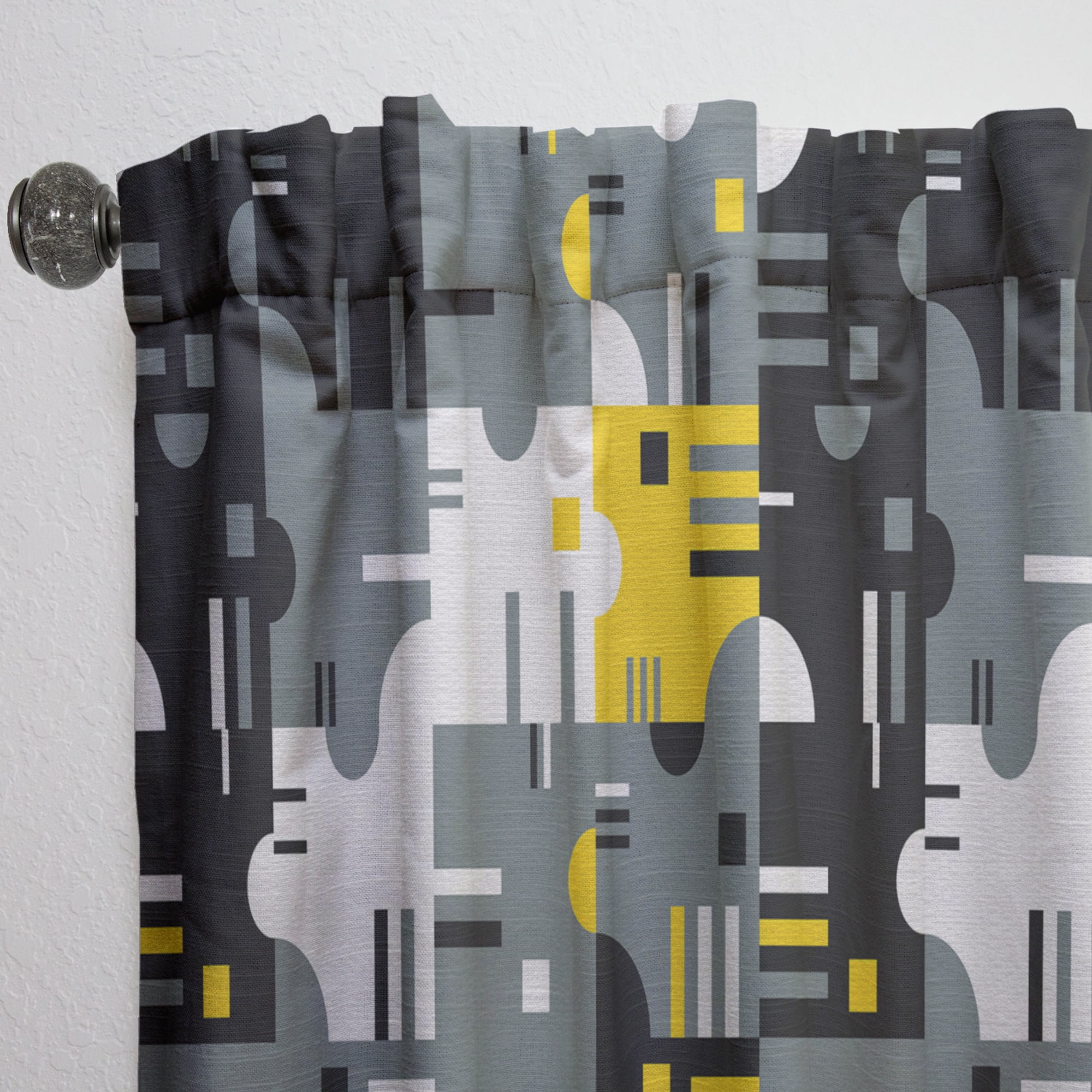Designart 'Abstract Retro Design XXI' Mid-Century Modern Curtain Panel