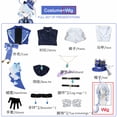 thumbnail image 3 of Furina Focalors Cosplay disfraz Anime Fontaine Ousia Pneuma Furiina Hydro God Archon conjunto uniforme completo zapatos peluca, 3 of 4