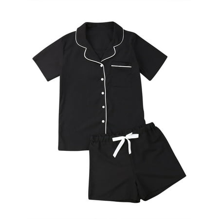 

Women Short Sleeve Shirt Shorts Outfits Nightwear Sleepwear Homewear Pajamas Set