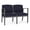 Open House Navy, variant on Amherst Steel Reception Waiting 2-Seat Chair / Charcoal Steel / Navy Blue