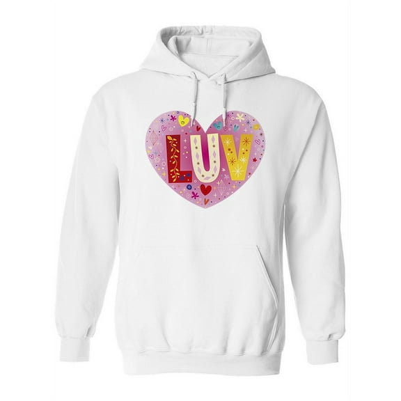 Luv - Heart Shaped  Design Hoodie Women -Image by Shutterstock, Female x-Large