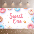 thumbnail image 5 of Colorful Doughnut First Birthday Banner Sweet One Party Backdrop for Kids Birthday Celebration Baby Shower Event Decoration, 5 of 8
