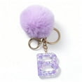 thumbnail image 4 of CaiYueKe 26 Letter Initial Keychain with Purple Pom Poms - Velvet Pendant Charm for Backpack Purse, Alphabet Jewelry Gift for Women Men Friends Holiday Party Decoration, 4 of 6
