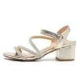 thumbnail image 2 of Womens Sandals Dressy Chunky Heels Low Block Open Toe Sandals Dress Party Shoes Gold Size 7, 2 of 6