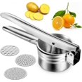 thumbnail image 1 of Presse-purée Manuel, Presse-Purée Manuel, Presse-Fruits Manuel, Presse-Purée en Acier Inoxydable, Presse-Purée en Acier Inoxydable, 3 Disques Interchangeables, 1 of 5