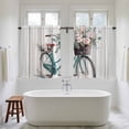 thumbnail image 4 of Bicycles Kitchen Curtain for Berdoom Living Room Cafe 54 Inch Length, Country Vehicle Botanical Flowers Wooden Plank Tiers Curtains Light Filtering Drapes Window Treatment 2 Panels 52"Wx54"L, 4 of 8