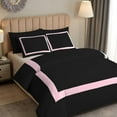 thumbnail image 3 of DNG Creations 5 Piece Full Black And Baby Pink Border Line Pattern Duvet Cover - 100% Egyptian Cotton, 800 Thread Count ( California King ), 3 of 4