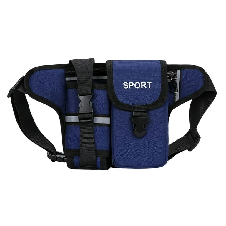 Men Chest Bag Water Bottle Holder Shoulder Bag Hiking Bag Fashion Fanny  Pack Waist Bag for Running, Fishing, Climbing, Mountaineering Blue